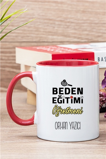 Beden Eğitimi Öğretmeni İçi Renkli Kupa Bardak