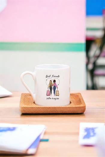 Best Friends Ahşap Altlıklı Türk Kahvesi Fincanı