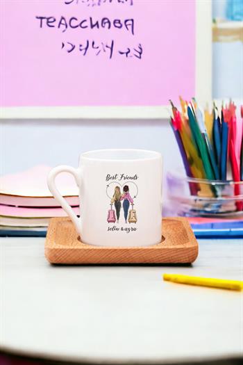 Best Friends Ahşap Altlıklı Türk Kahvesi Fincanı