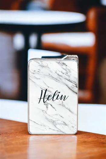 Beyaz Mermer Desenli İsimli Çakmak