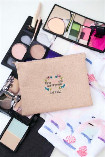 Bi Tek Annem Olsun Keten Bez El Çantası