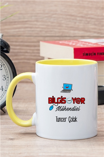 Bilgisayar Mühendisi İçi Renkli Kupa Bardak