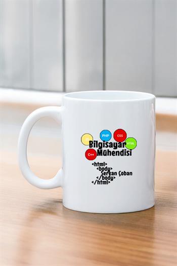 Bilgisayar Mühendisine Hediye Kod Tasarım Beyaz Kupa Bardak
