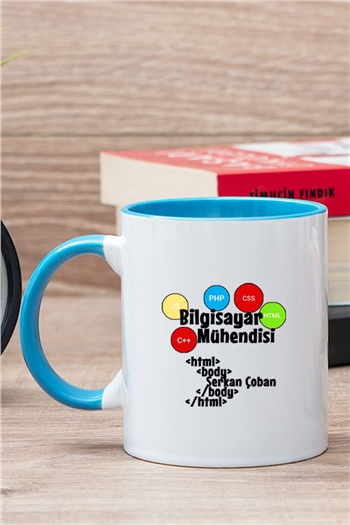 Bilgisayar Mühendisine Özel İçi Renkli Kupa Bardak