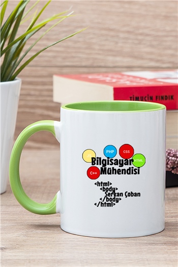 Bilgisayar Mühendisine Özel İçi Renkli Kupa Bardak