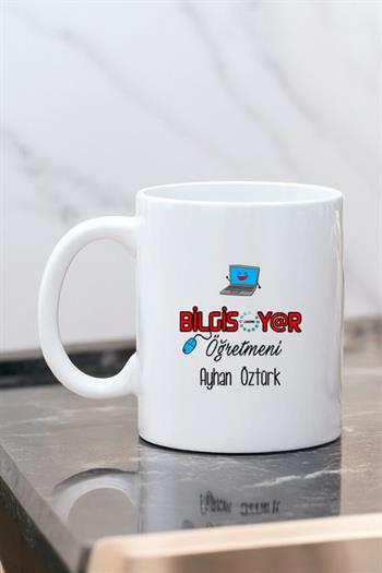 Bilgisayar Öğretmenine Hediye Beyaz Kupa Bardak