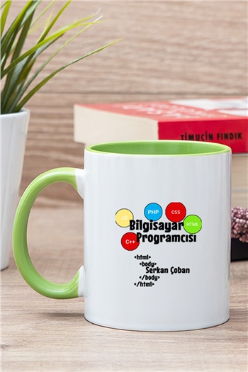 Bilgisayar Programcısı İçi Renkli Kupa Bardak