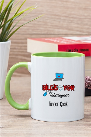 Bilgisayar Teknisyeni İçi Renkli Kupa Bardak