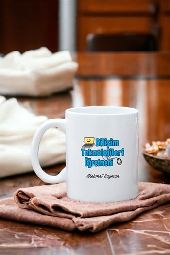 Bilişim Teknolojileri Öğretmenine Hediye Beyaz Kupa Bardak