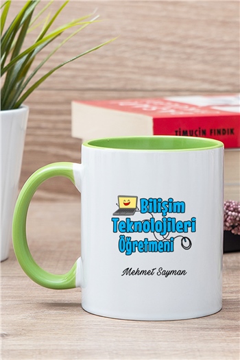 Bilişim Teknolojileri Öğretmeni İçi Renkli Kupa Bardak