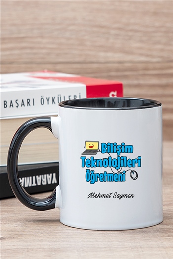 Bilişim Teknolojileri Öğretmeni İçi Renkli Kupa Bardak