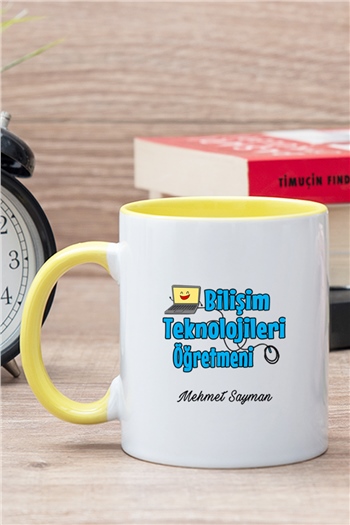 Bilişim Teknolojileri Öğretmeni İçi Renkli Kupa Bardak