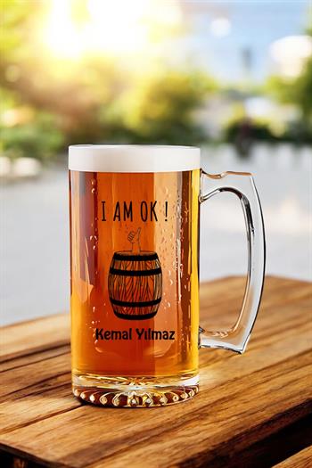 Bira Severlere Hediye İsim Yazılı Bira Bardağı