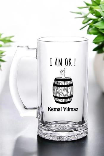 Bira Severlere Hediye İsim Yazılı Bira Bardağı