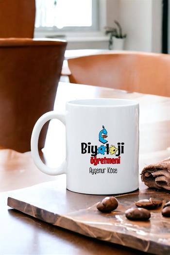 Biyoloji Öğretmenine Hediye Beyaz Kupa Bardak