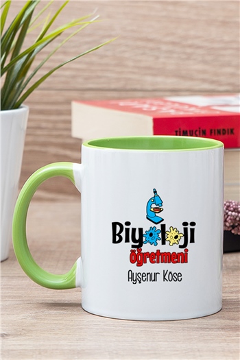 Biyoloji Öğretmeni İçi Renkli Kupa Bardak