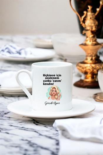 Canım Kendim Beyaz Türk Kahvesi Fincanı