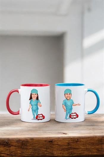 Cerraha Hediye Kişiye Özel Karikatürlü Kupa Bardak
