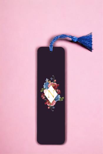 Çiçek Tasarım Baş Harfli Metal Kitap Ayracı