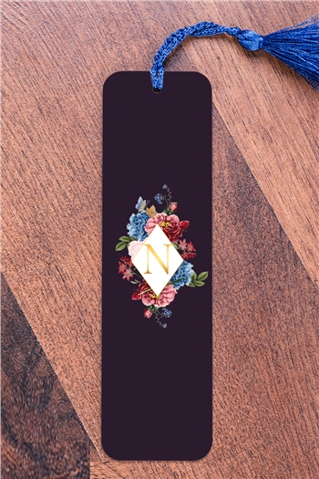 Çiçek Tasarım Baş Harfli Metal Kitap Ayracı