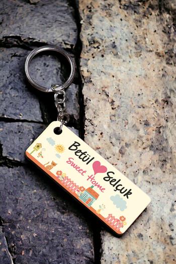 Çiftlere Özel Hediye İsimli Dikdörtgen Anahtarlık