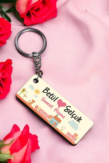 Çiftlere Özel Hediye İsimli Dikdörtgen Anahtarlık