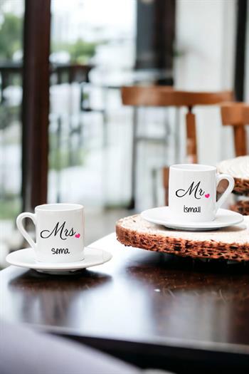 Çiftlere Özel İkili Beyaz Türk Kahvesi Fincanı
