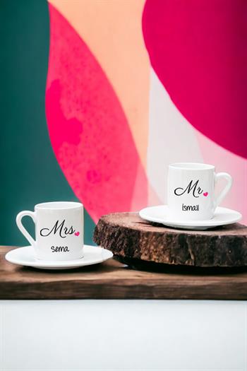 Çiftlere Özel İkili Beyaz Türk Kahvesi Fincanı
