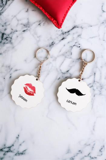 Çiftlere Özel İsimli İkili Anahtarlık