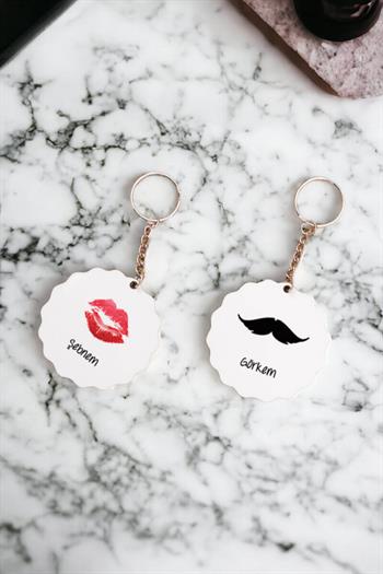 Çiftlere Özel İsimli İkili Anahtarlık