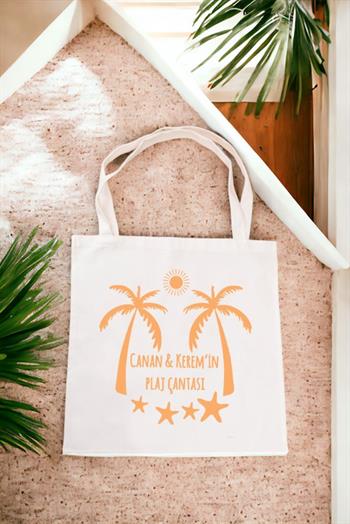 Çiftlere Özel İsimli Plaj Çantası