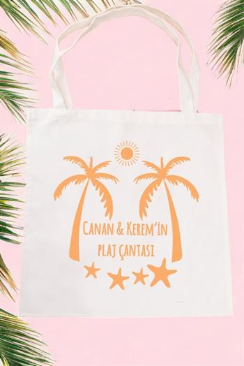 Çiftlere Özel İsimli Plaj Çantası