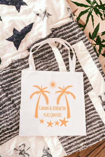 Çiftlere Özel İsimli Plaj Çantası
