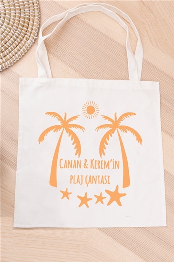 Çiftlere Özel İsimli Plaj Çantası