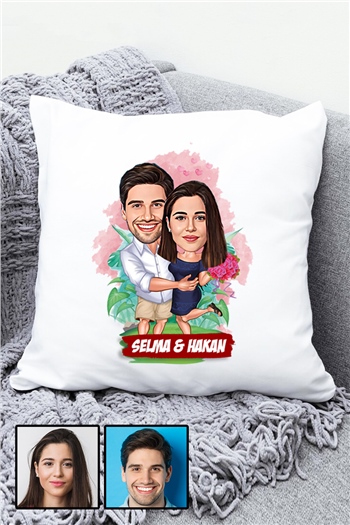 Bayan Sevgiliye Dekoratif Hediye Karikatürlü Yastık