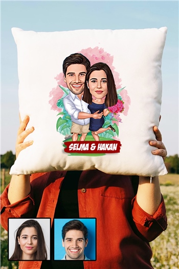 Bayan Sevgiliye Dekoratif Hediye Karikatürlü Yastık
