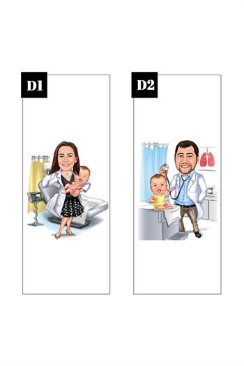 Çocuk Doktoruna Hediye Karikatürlü Sıcaklık Göstergeli Çelik Termos