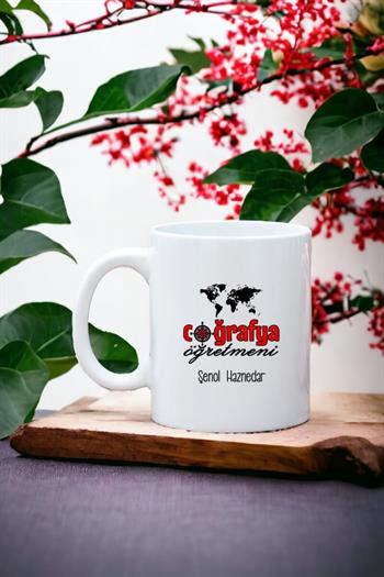 Coğrafya Öğretmenine Hediye Beyaz Kupa Bardak