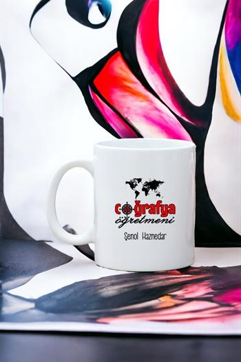 Coğrafya Öğretmenine Hediye Beyaz Kupa Bardak