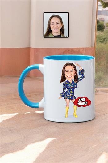 Dansçıya Hediye Kadın Dansçı Karikatürlü Kupa Bardak