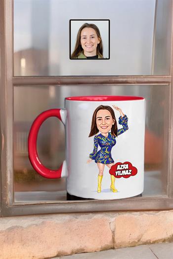 Dansçıya Hediye Kadın Dansçı Karikatürlü Kupa Bardak