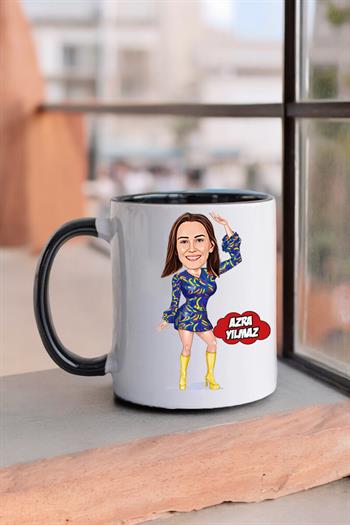 Dansçıya Hediye Kadın Dansçı Karikatürlü Kupa Bardak