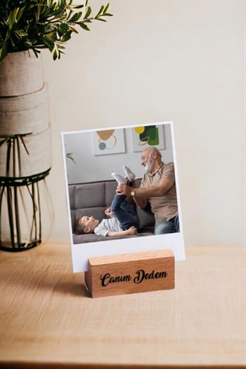 Dedeye Hediye Ahşap Standlı Polaroid Fotoğraf Seti