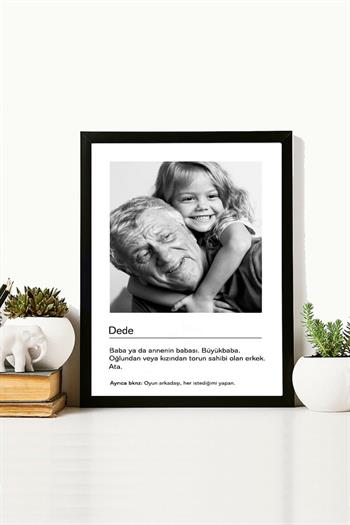 Dedeye Hediye Siyah Beyaz Tasarım Kelime Anlamlı Hediyelik Çerçeve