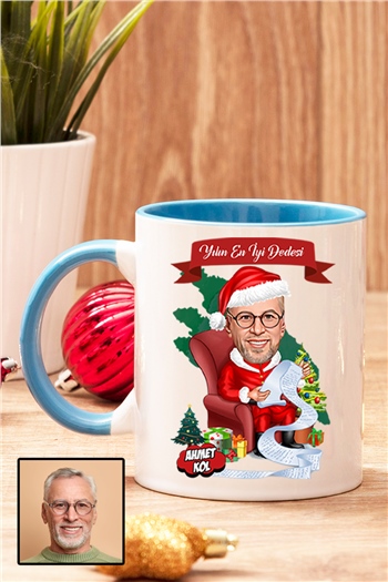 Dedeye Yılbaşı Hediyesi Karikatürlü İçi Renkli Kupa Bardak