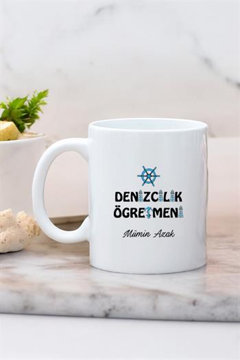 Denizcilik Öğretmenine Hediye Beyaz Kupa Bardak