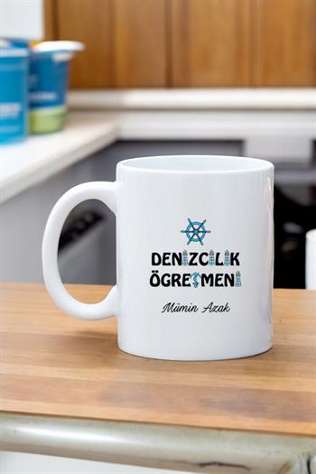 Denizcilik Öğretmenine Hediye Beyaz Kupa Bardak