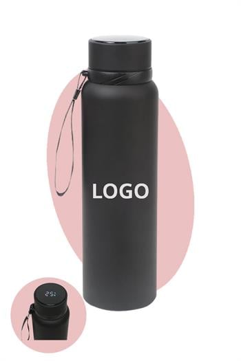 Dijital Sıcaklık Göstergeli 1000ml Çelik Termos Şişe 0253-PETK