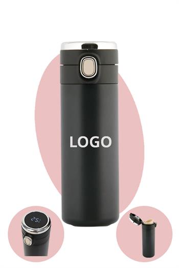 Dijital Sıcaklık Göstergeli Kilitli Kapaklı 350 ml Çelik Termos 0653-PETK