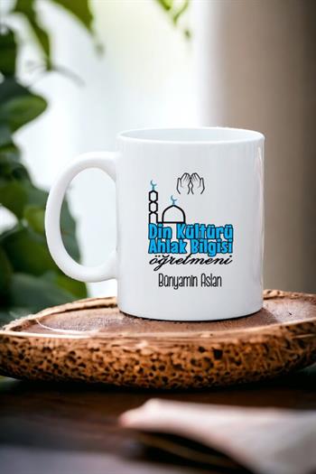 Din Kültürü Öğretmenine Hediye Beyaz Kupa Bardak